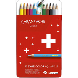 Boite 12 Crayons Aquarellables - Caran d'Ache