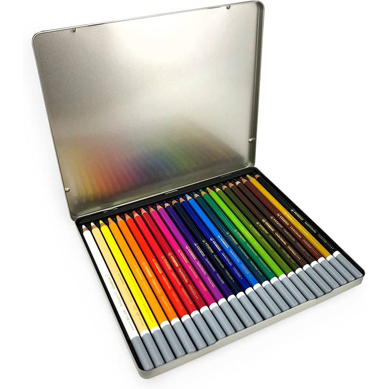 Boîte métallique 24 crayons de couleur pastel Cretacolor
