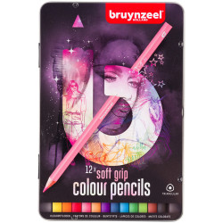 12 Soft Grip Colour Pencils